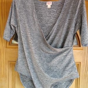 Grey Wrap Bodysuit